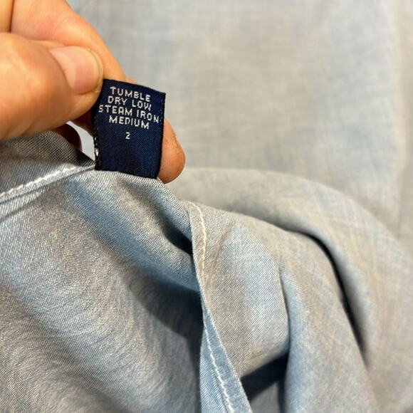 POLO Sport Ralph Lauren Chambray Short Sleeve Button Down Shirt Mens Medium - Picture 6 of 6